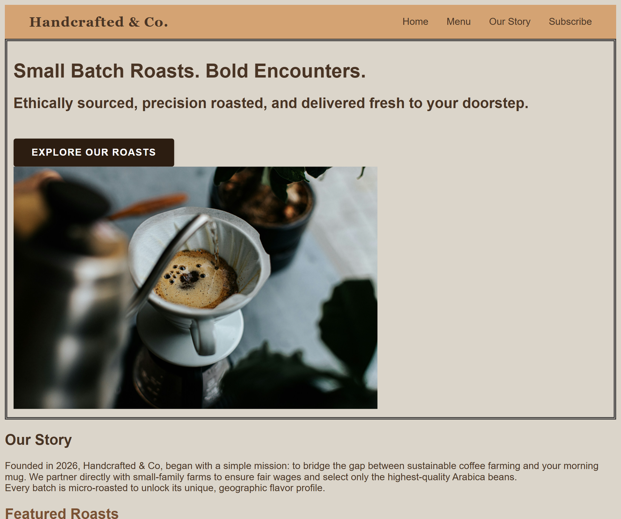 Coffee Landing Page Preview